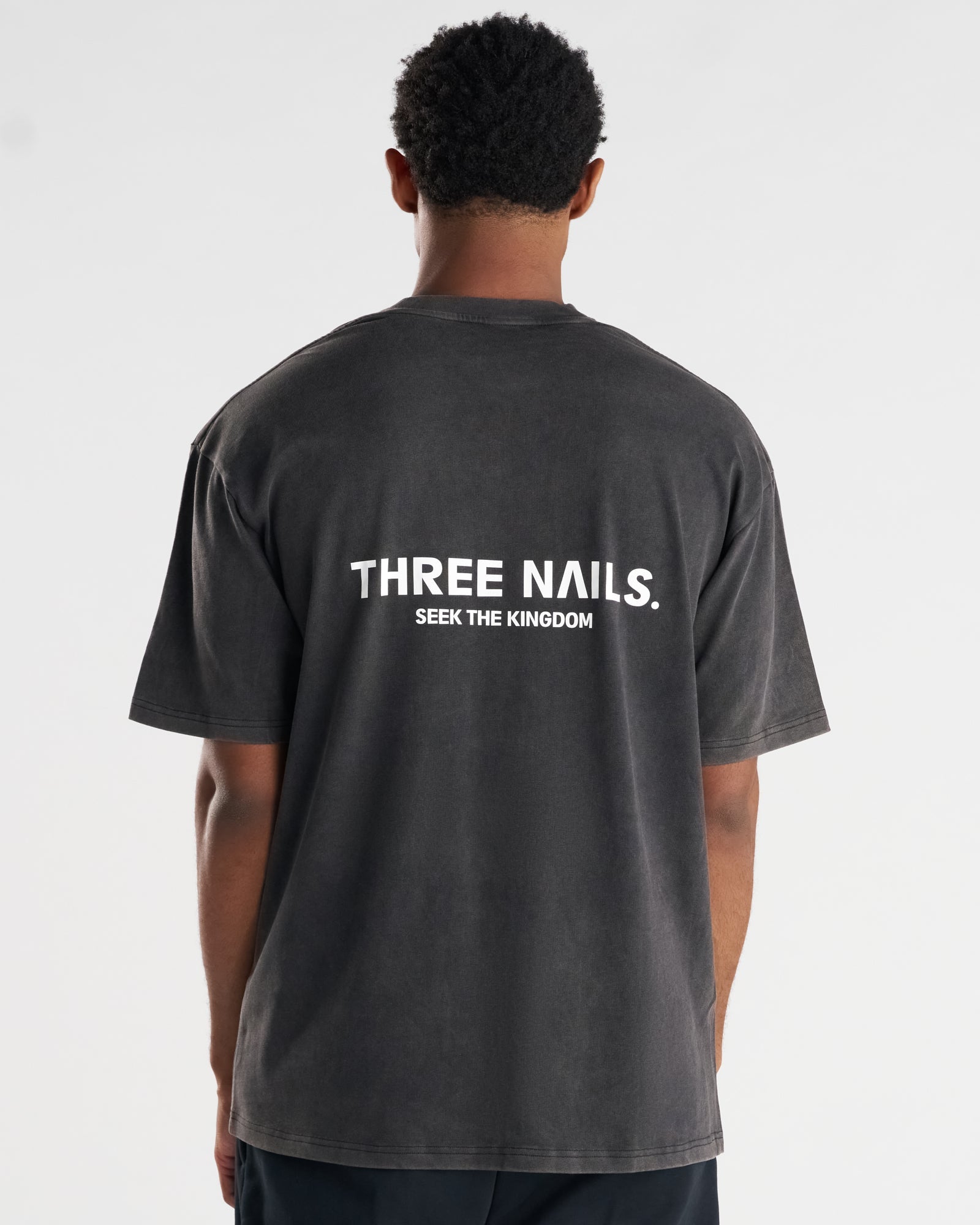 Heavyweight Cotton Oversized Tee "STK" - Acid Wash
